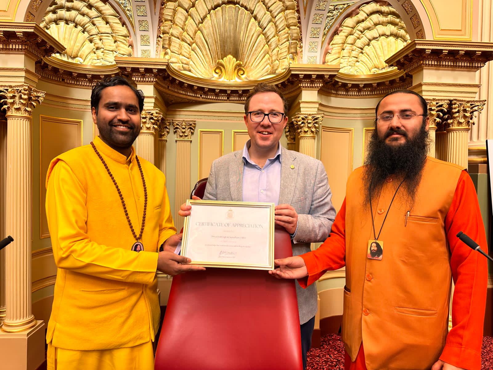 You are currently viewing दिव्य ज्योति जाग्रति संस्थान को ऑस्ट्रेलिया की पार्लियामेंट में किया गया सम्मानित